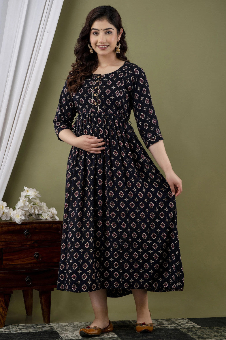 GreenDiamond™ Women Printed Pure Cotton Anarkali Kurti
